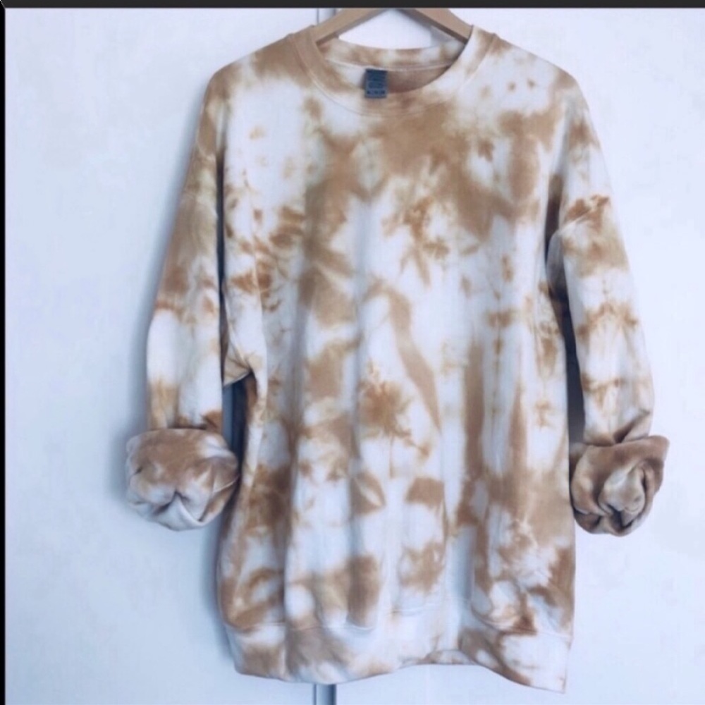 Tie Dye Golden Marble NEW Handmade Crewneck - Picture 2 of 9